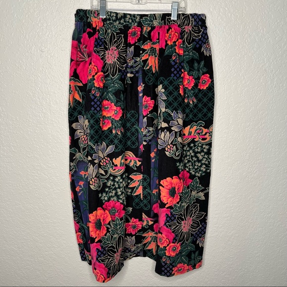 Vintage Leslie Fay Sportswear 90s Corduroy Floral A-line skirt Size 14 Unique - Picture 6 of 9
